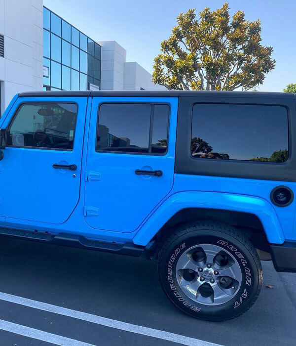 window tint on blue jeep
