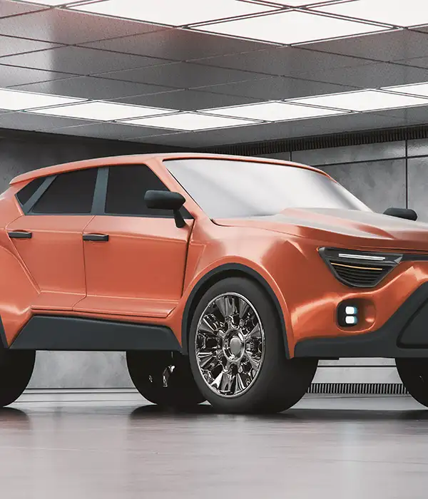 Modern SUV parked in underground garage